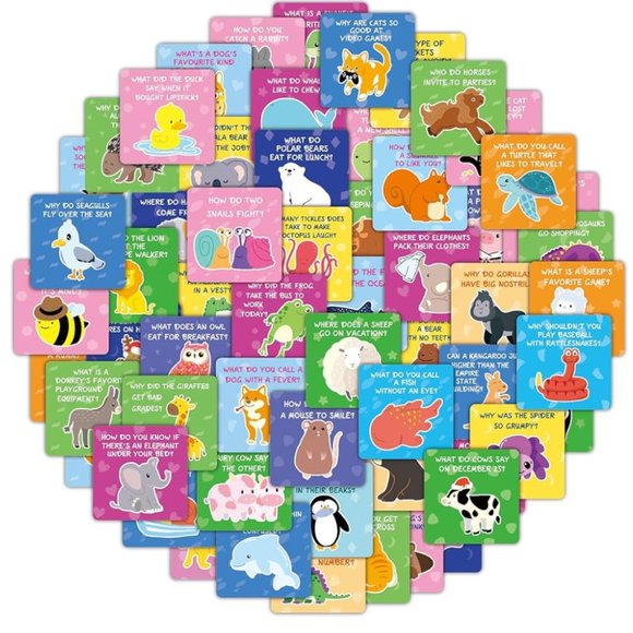Other - Kids School Lunch Box Joke Note Cards 60 PCS (SKU: 21MI)